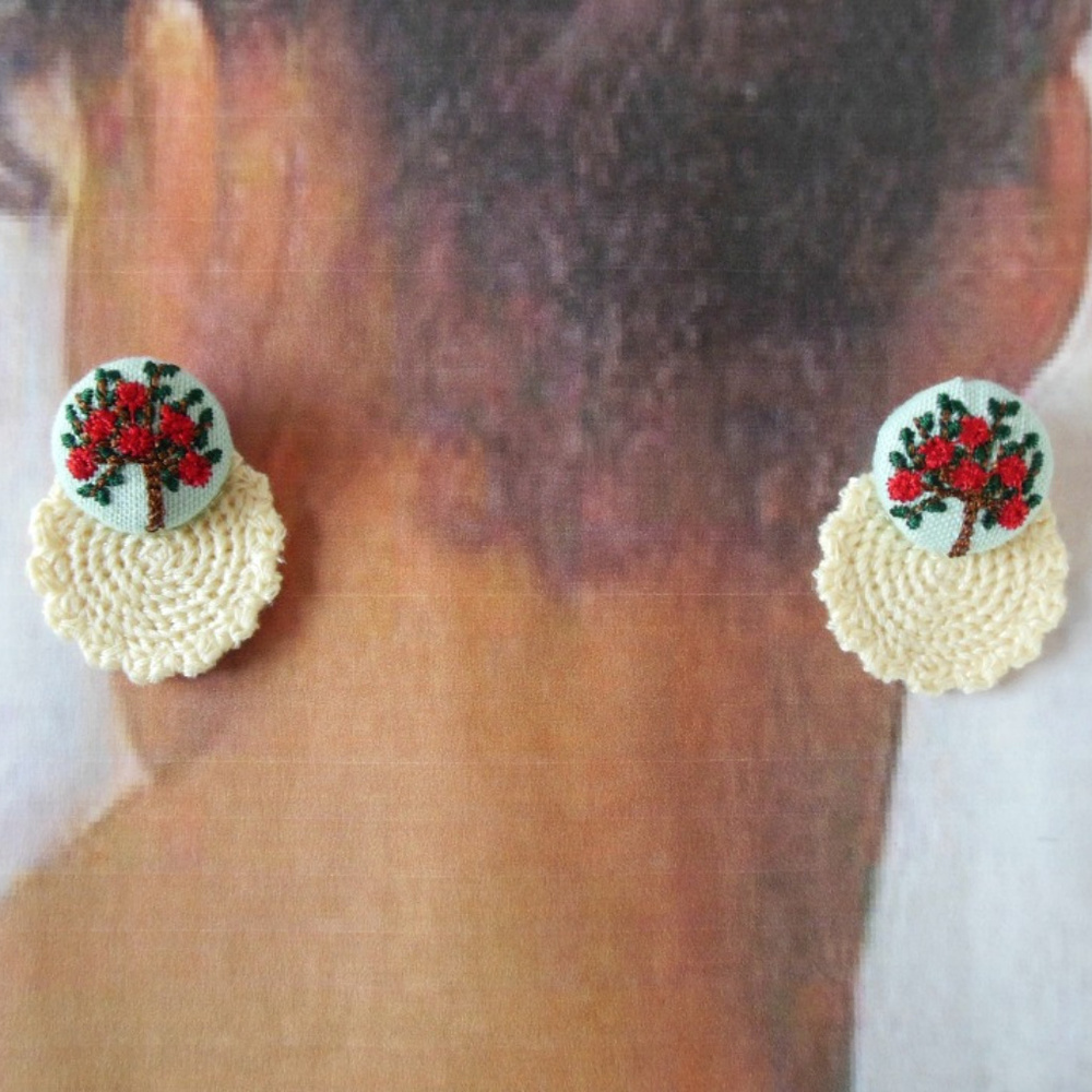 Embroidered and Crochet Earrings